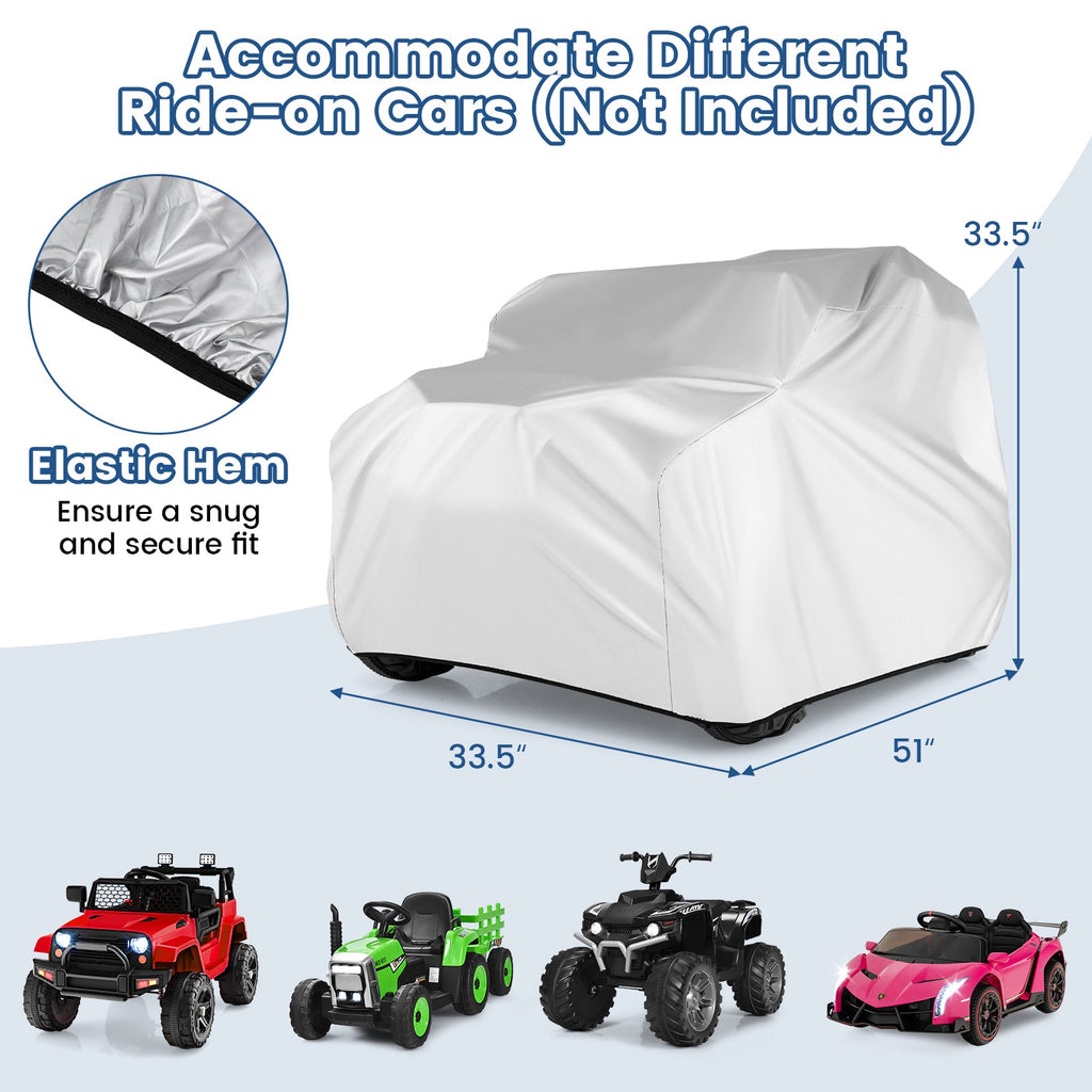 (Only Cover) Kids Car Cover for Power Ride-On Toy Car with Storage Bag