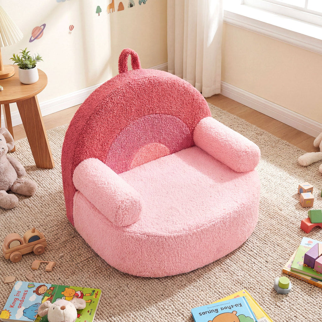 Kids Sofa Toddler Foam Couch with Soft Fleece Fabric Cover