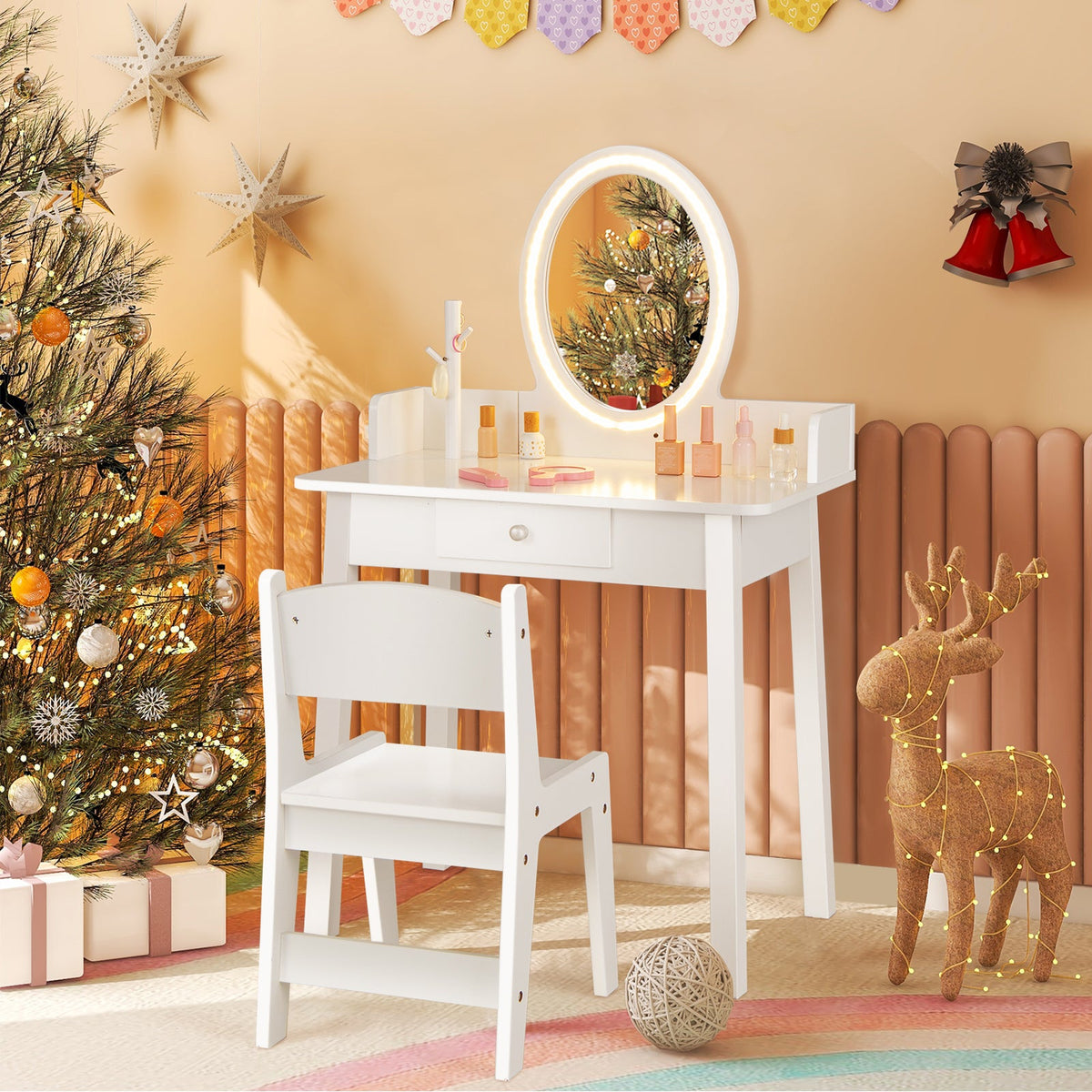 Kids Vanity Set with Lighted Mirror