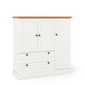 47.5 Inch Kitchen Freestanding Storage Cabinet with 3 Doors and 2 Large Drawers-White