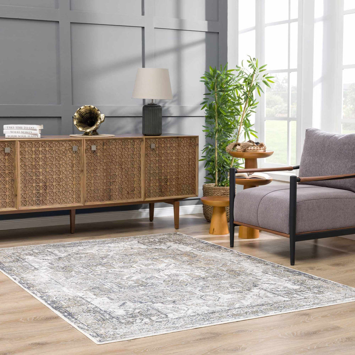 Hera Olive Boutique Washable Rug