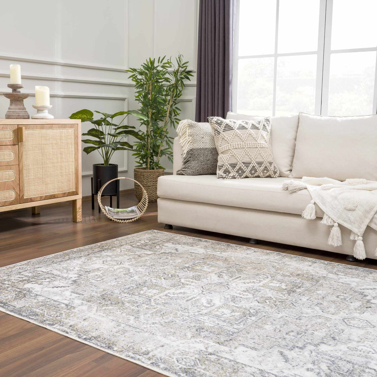 Hera Olive Boutique Washable Rug