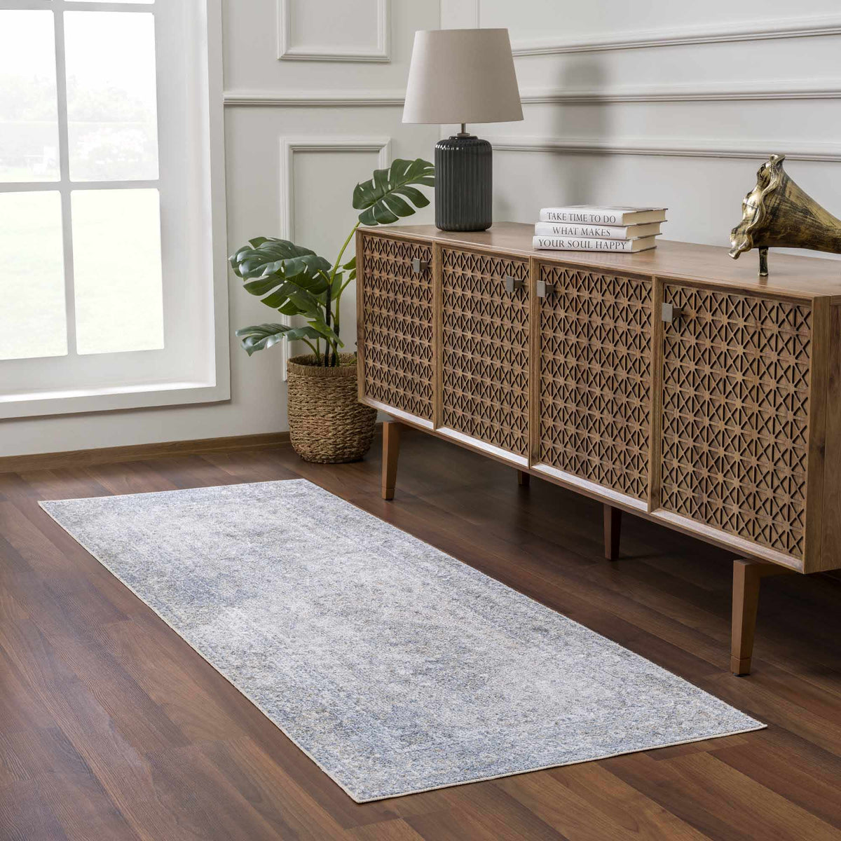 Gael Blue Boutique Washable Rug