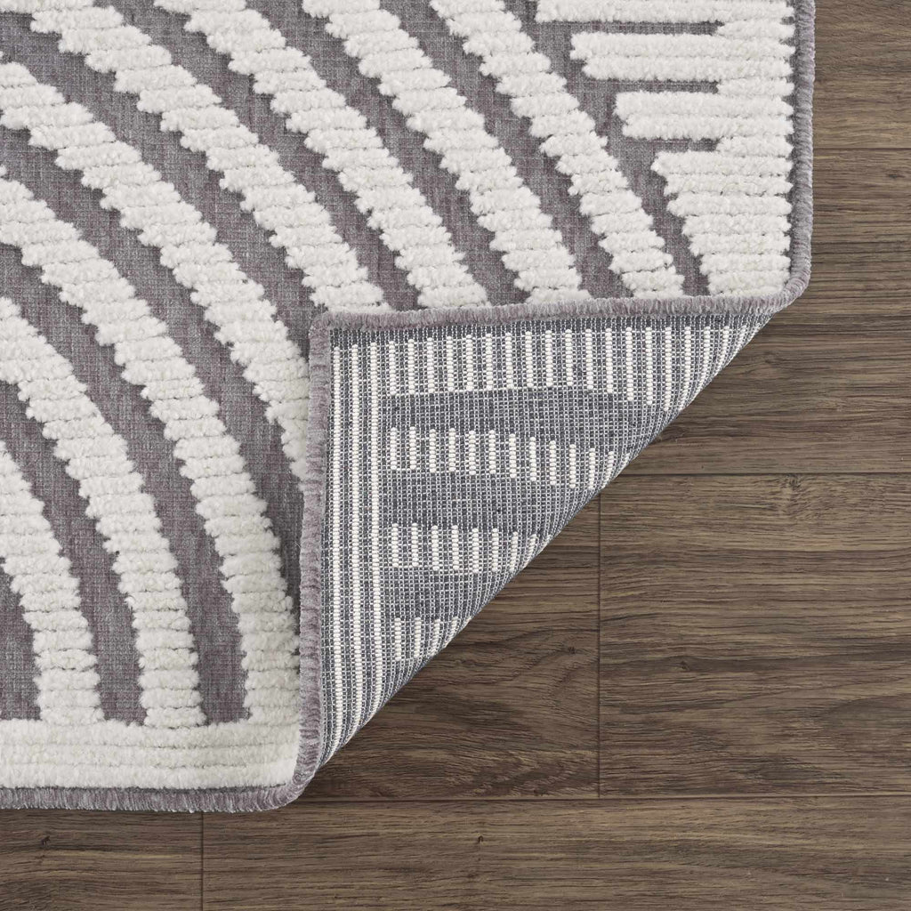 Deron Gray Rainbow Washable Rug