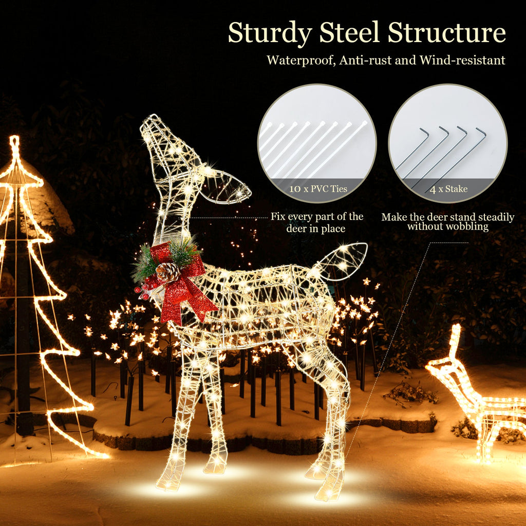 34.5 Inch Lighted Christmas Reindeer Decoration with 50 Warm White LED Lights