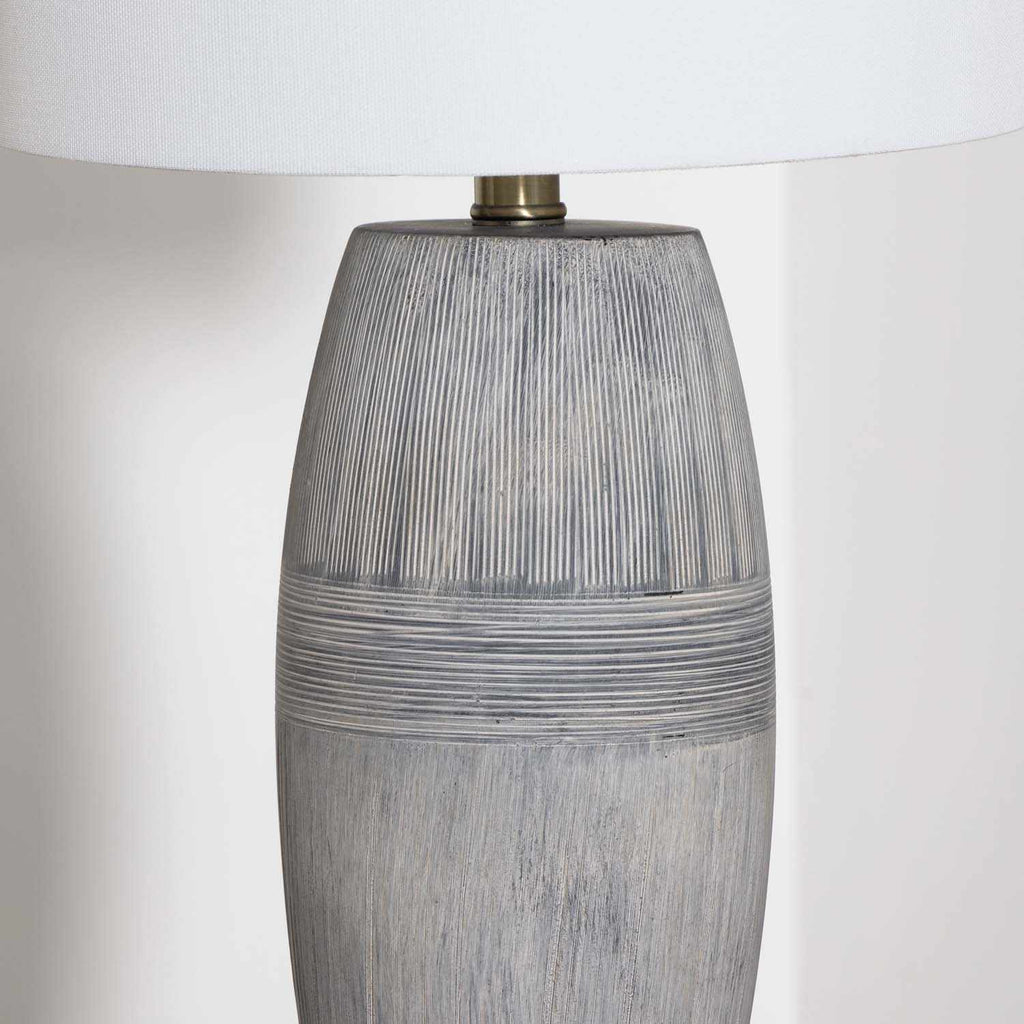 Mabayo Ribbed White Ceramic Table Lamp