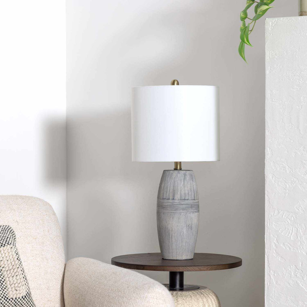 Mabayo Ribbed White Ceramic Table Lamp