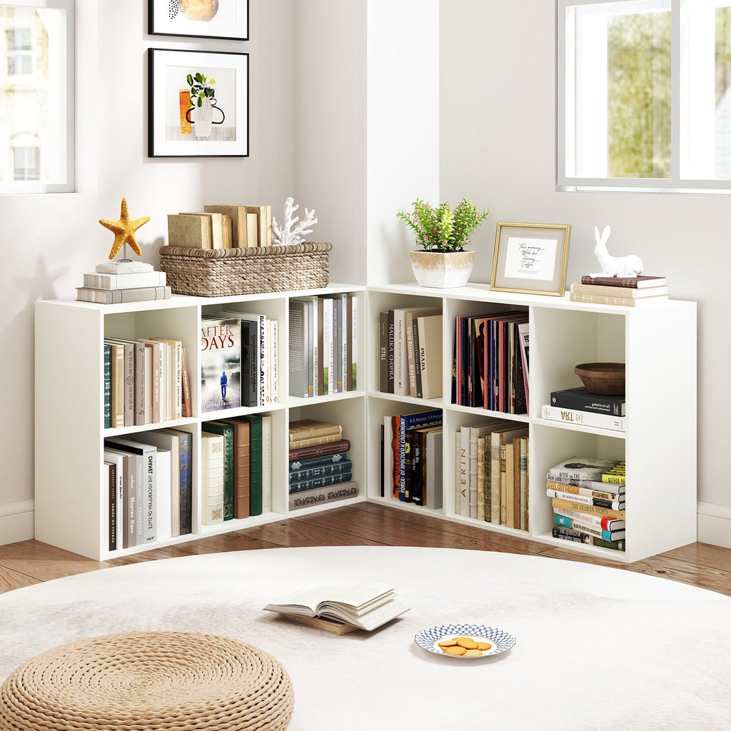 Modern 6-Cube Bookcase with Anti-tipping Kits for Bedroom Living Room-White
