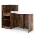 Modern Reception Desk Front Counter Desk with Oval Tabletop