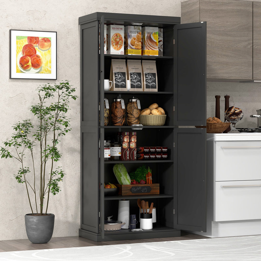 72.5 Inches Tall Buffet Cabinet with 6-Tier Shelves and 4 Doors