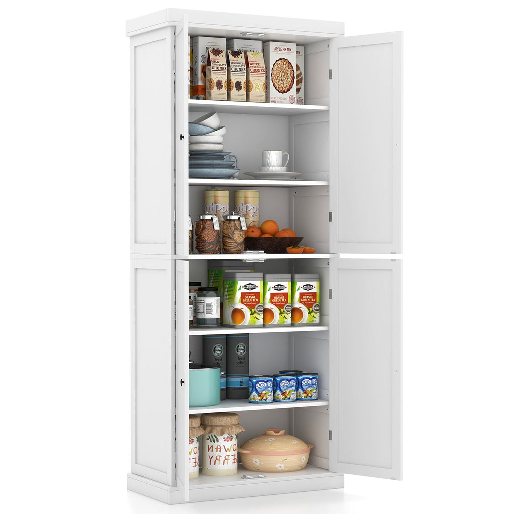 72.5 Inches Tall Buffet Cabinet with 6-Tier Shelves and 4 Doors