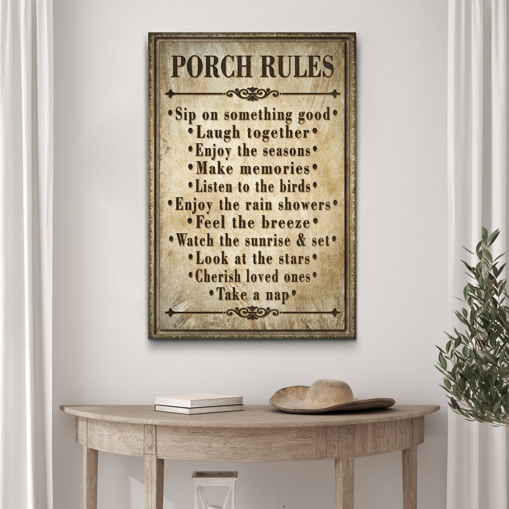 Porch Rules Sign II