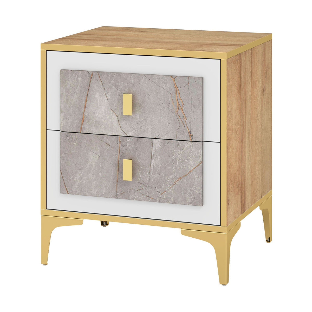Nightstand with 2 Pull-out Drawers for Living Room Bedroom