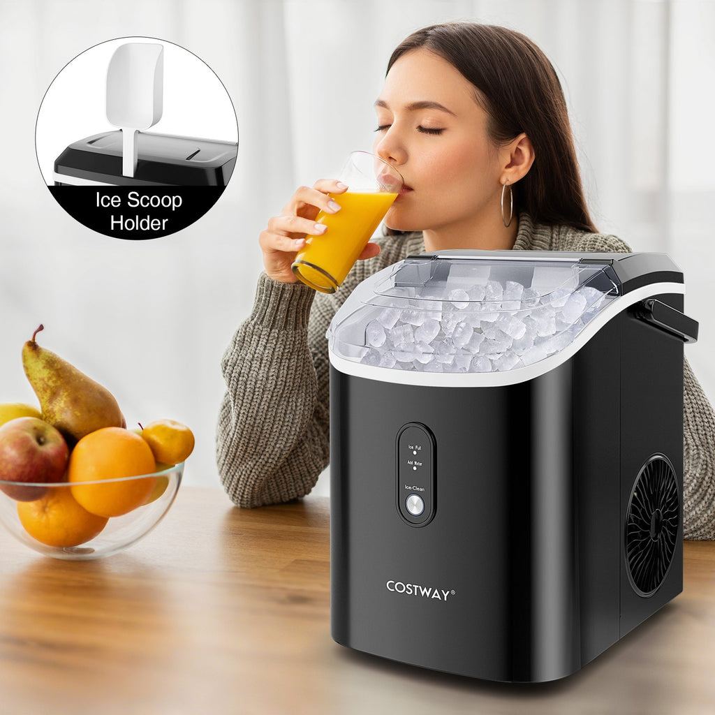 Nugget Countertop Ice Maker with Soft Chewable Pellet Ice-Black