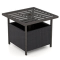 Outdoor Patio Rattan Wicker Steel Side Deck Table