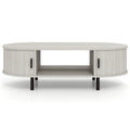 Oval Coffee Table 47.5inch Wooden Center Table with Storage