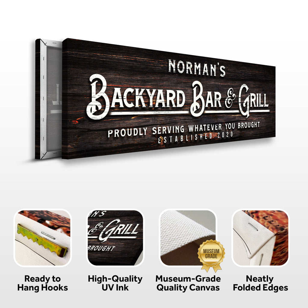 Backyard Bar And Grill Sign II