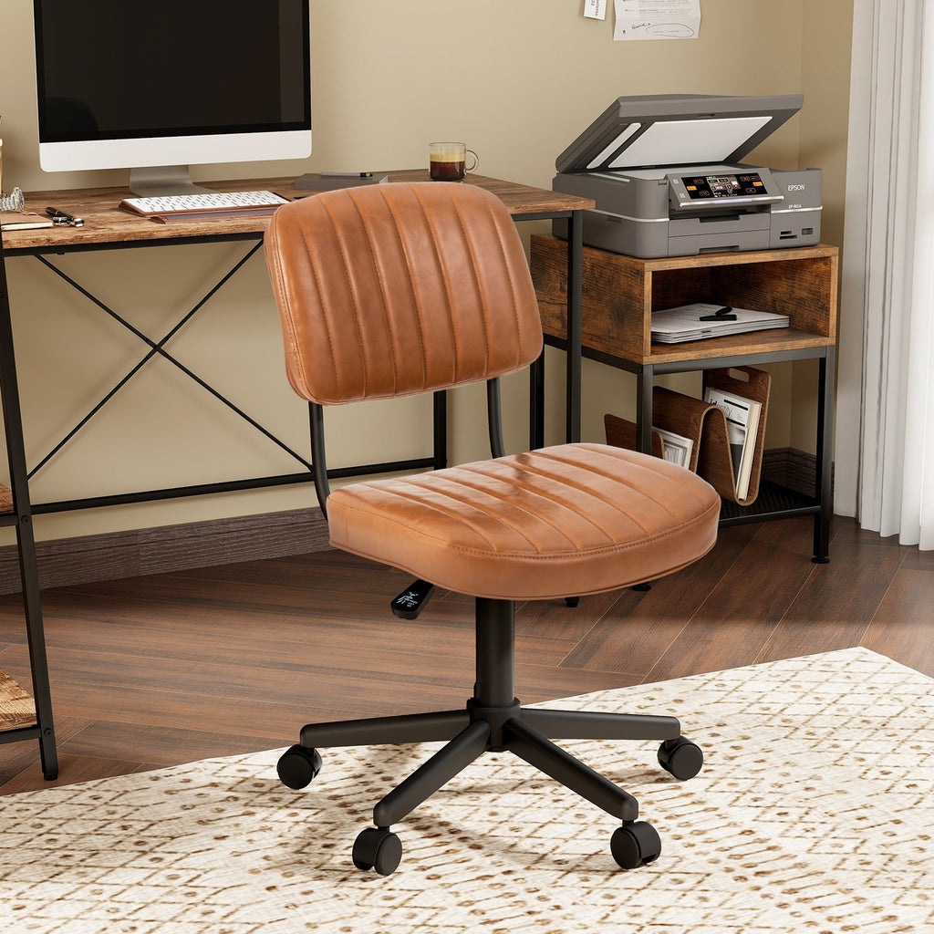 PU Leather Adjustable Office Chair Swivel Task Chair with Backrest
