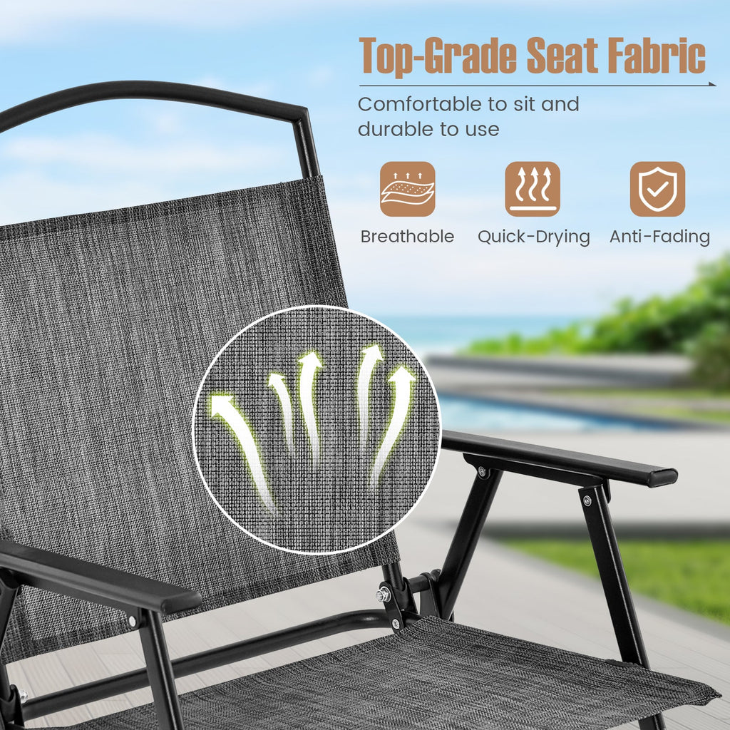 Patio Dining Set for 4 with Umbrella Hole-Gray