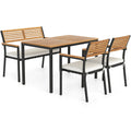 4-Piece Patio Furniture Set Outdoor Dining Chair Set-White