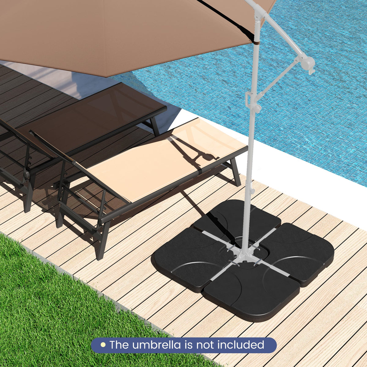 20 Inch Patio Offset Water Filled Plate Umbrella Base Sand
