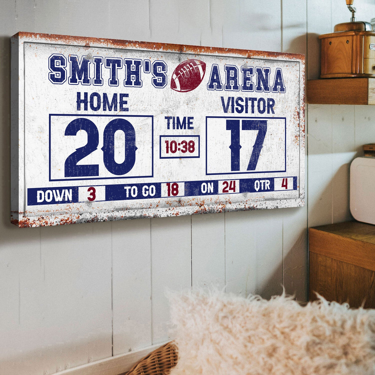 Personalized Football Scoreboard Sign