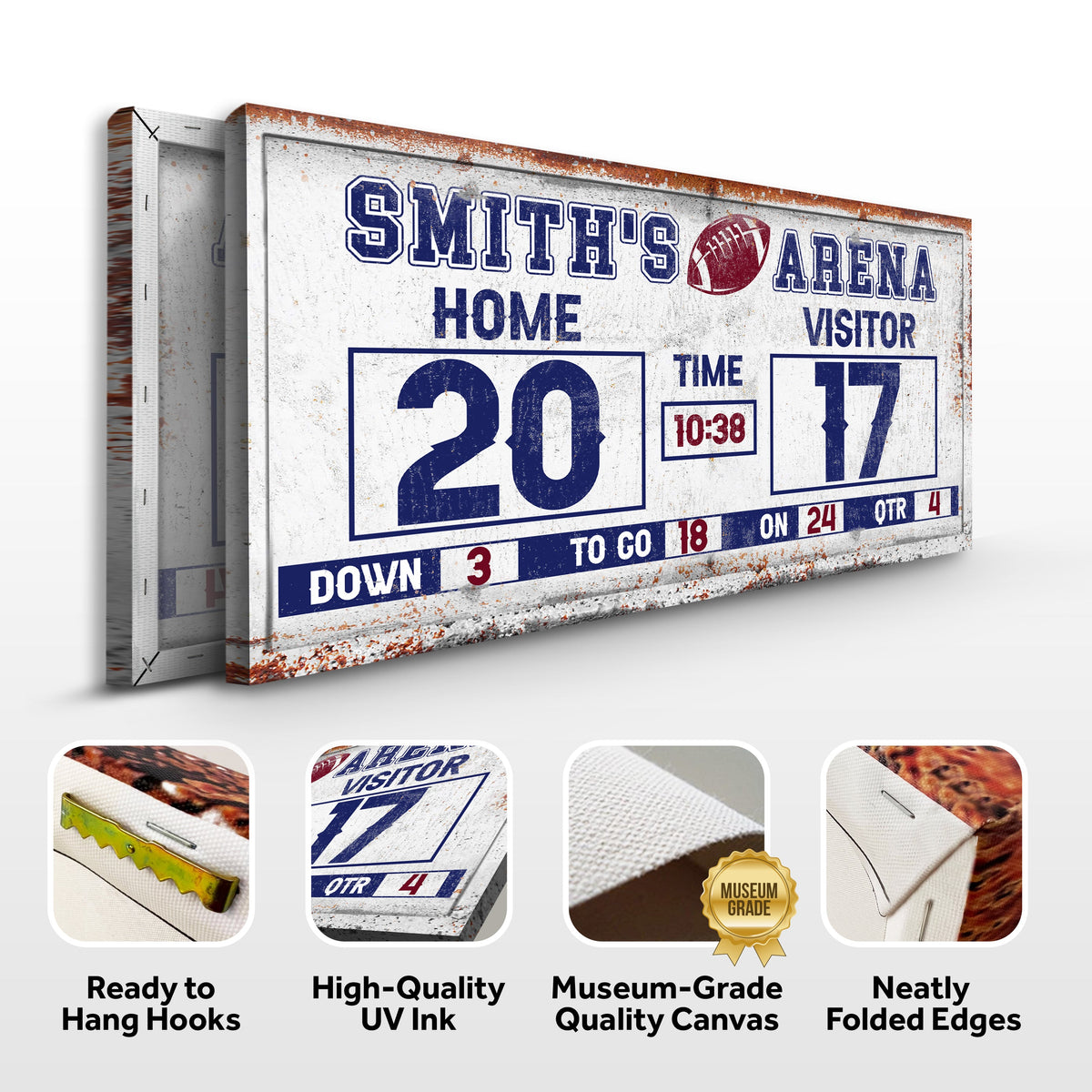 Personalized Football Scoreboard Sign