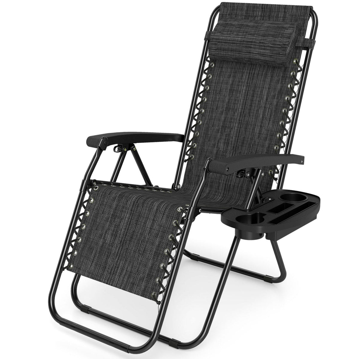 Zero Gravity Lounge Chairs Set of 2 with Cup Holders