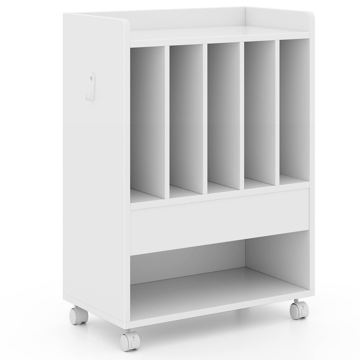 Record Rolling Turntable Player Stand with Drawer