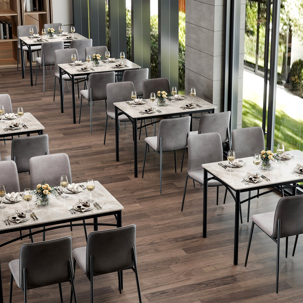 Rectangular Modern Sintered Stone Dining Table for 4 People-Grey