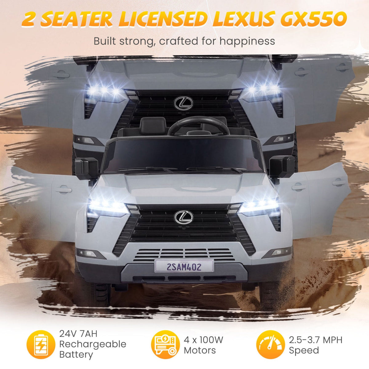 Ride on Car 24V 4WD Licensed LEXUS GX550 Electric Vehicle with Remote for Boys Girls Aged 3+