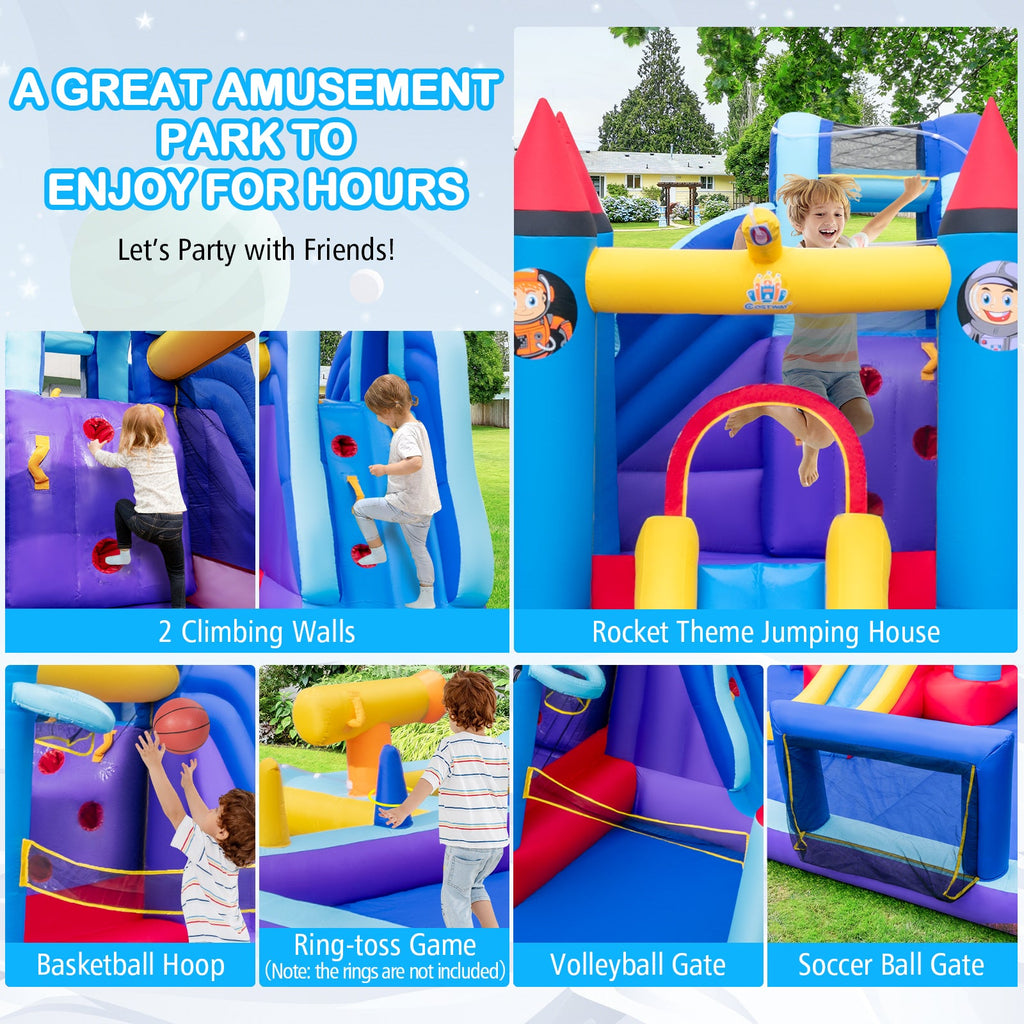Rocket Theme Inflatable Water Slide Park