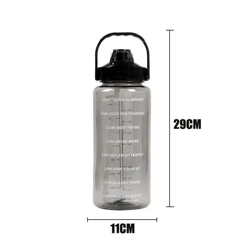 Stay Hydrated with Large Portable Travel Bottles Featuring Motivational Marks