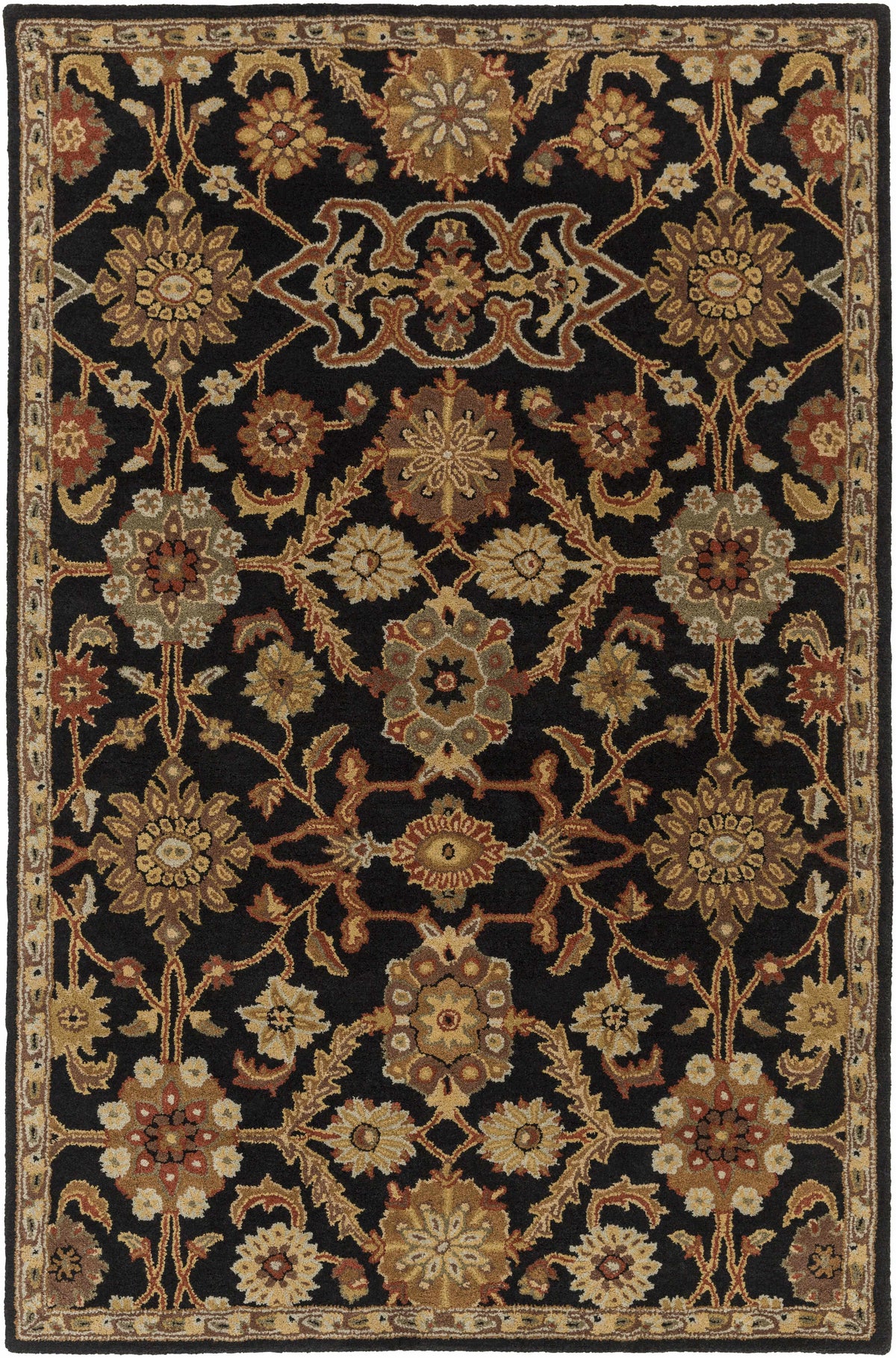 Salix Hand Tufted Black Wool Rug