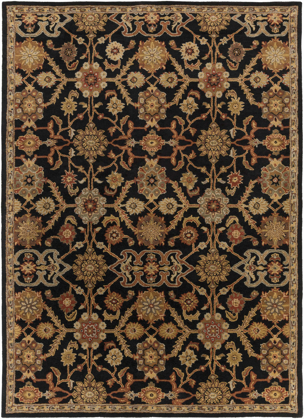 Salix Hand Tufted Black Wool Rug