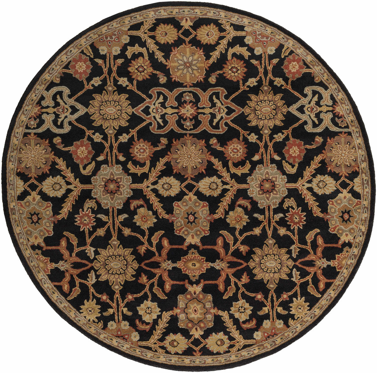 Salix Hand Tufted Black Wool Rug