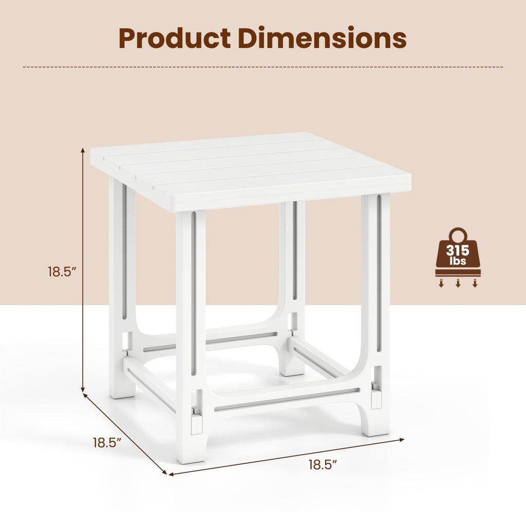 Adirondack Side Table 18" Outdoor HDPE Slatted