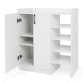 Shoe Cabinet with 2 Doors Shoe Storage Organizer with 2 Adjustable Inner Shelves-White