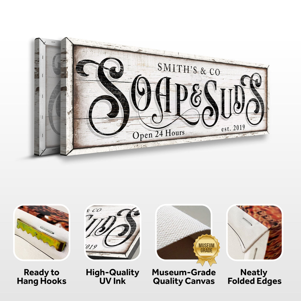 Personalized Soap And Suds Laundry Sign