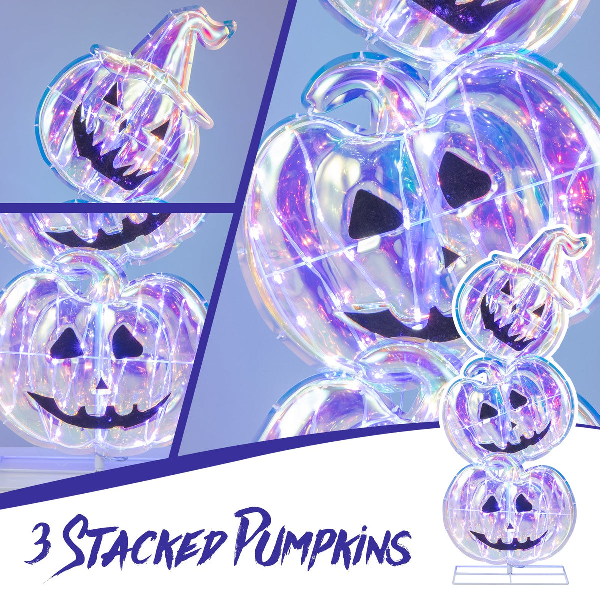 Standing 150 LED Lighted Pumpkin Halloween Decoration with Base