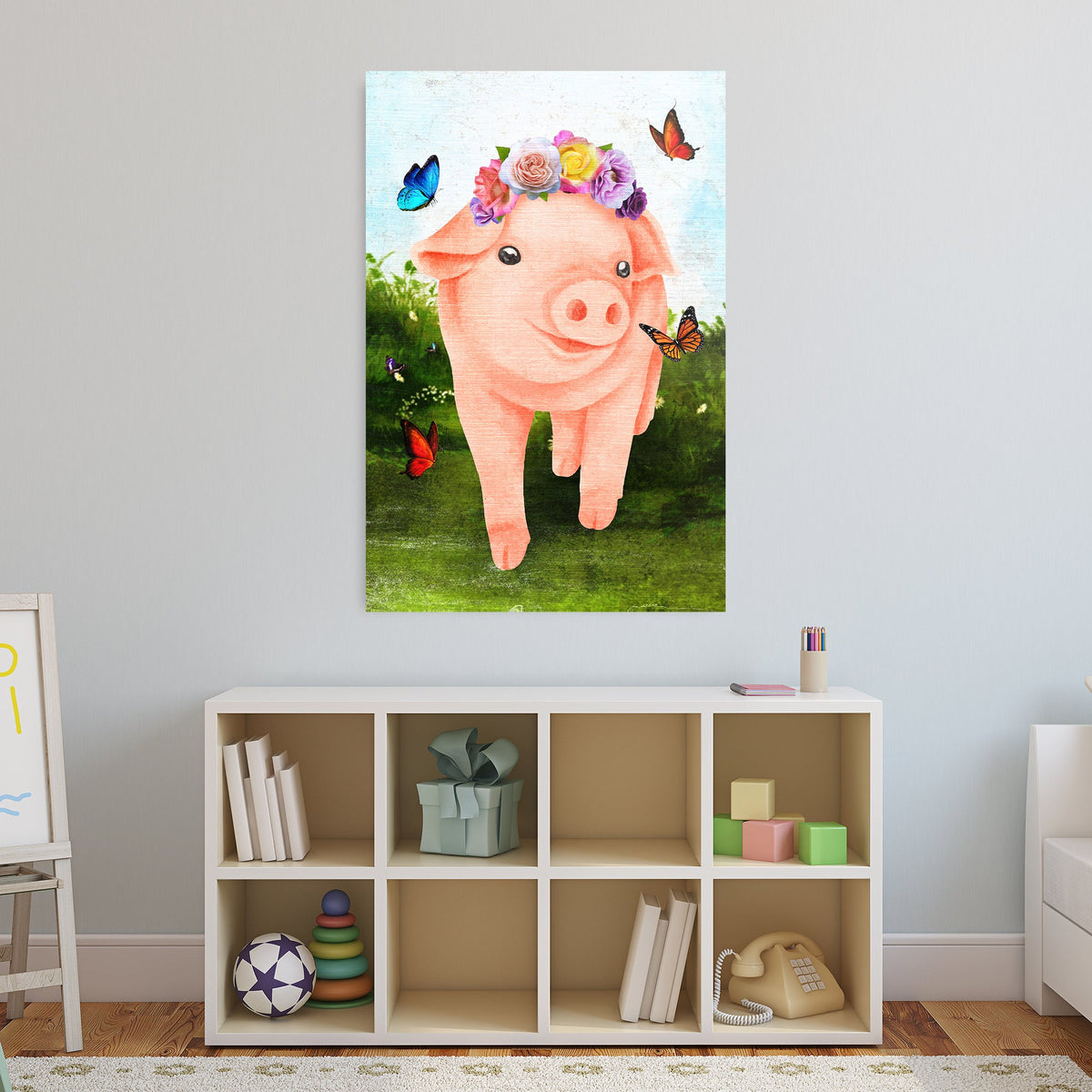 The Most Adorable Pig Canvas Wall Art
