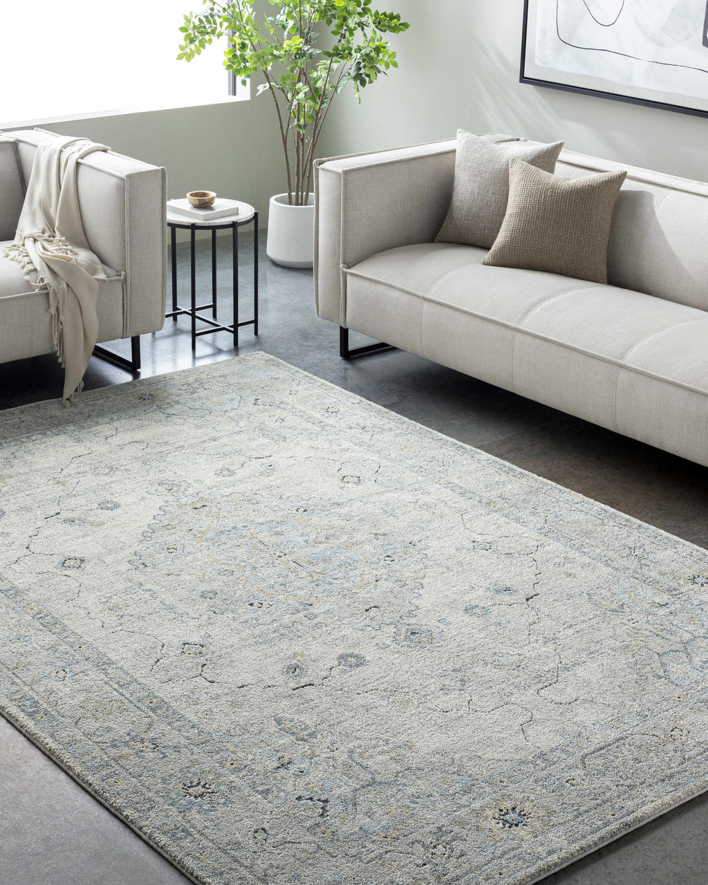 Tyche Beige Thick Luxe Area Rug