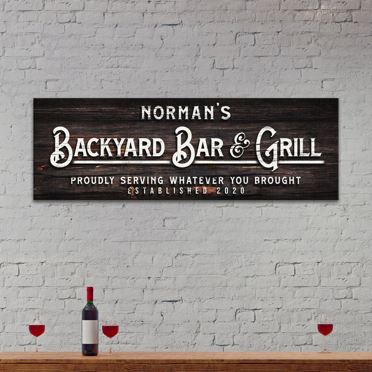 Backyard Bar And Grill Sign II