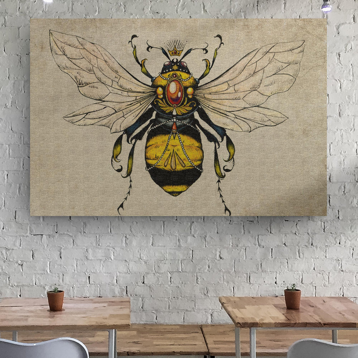 Vintage Queen Bee Canvas Wall Art