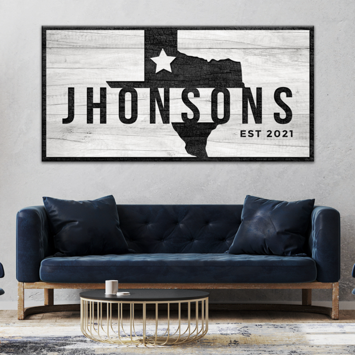 Texas Family Name Sign