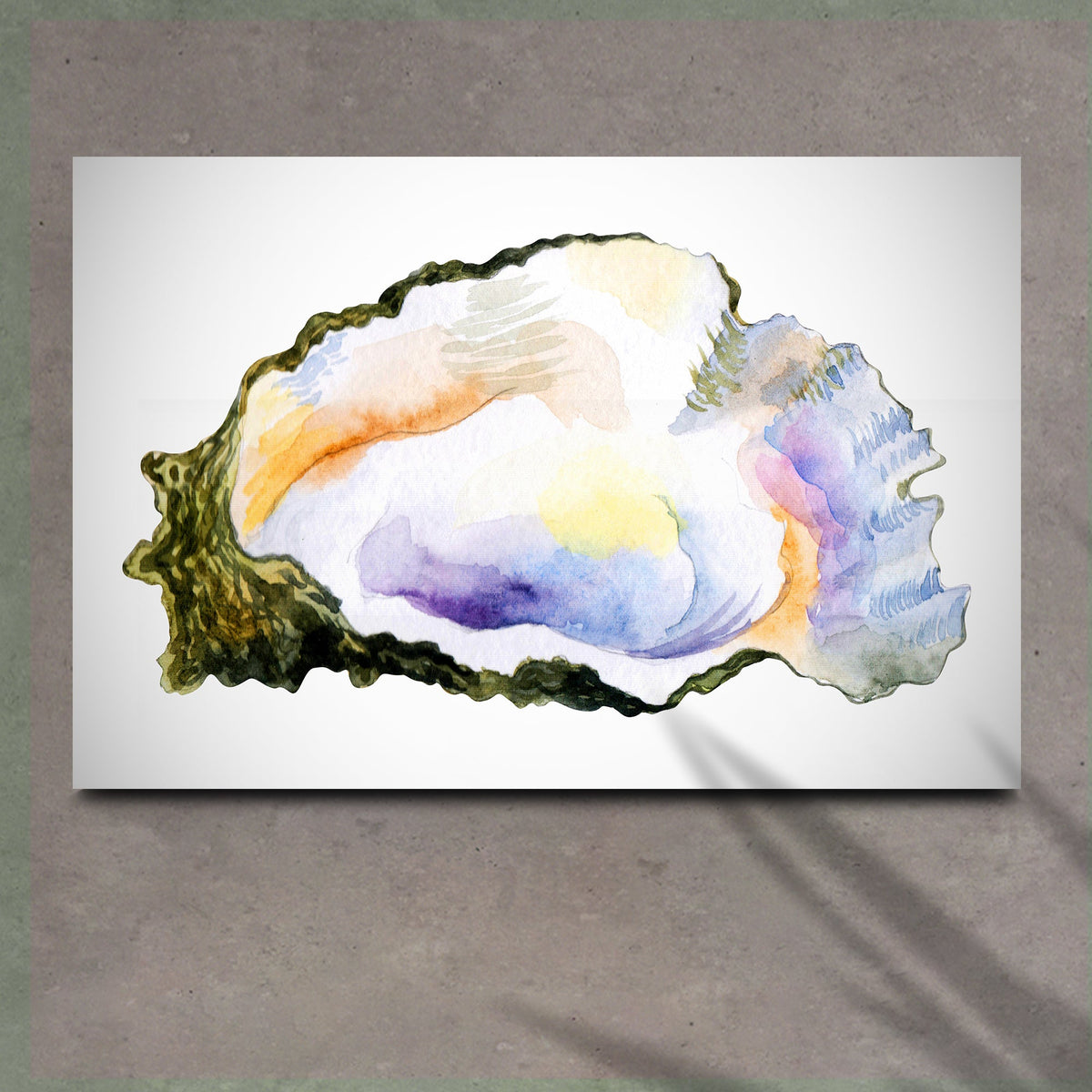 Oyster Watercolor Canvas Wall Art