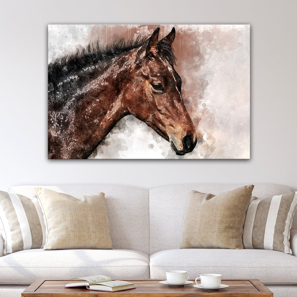 Horse Watercolor Canvas Wall Art
