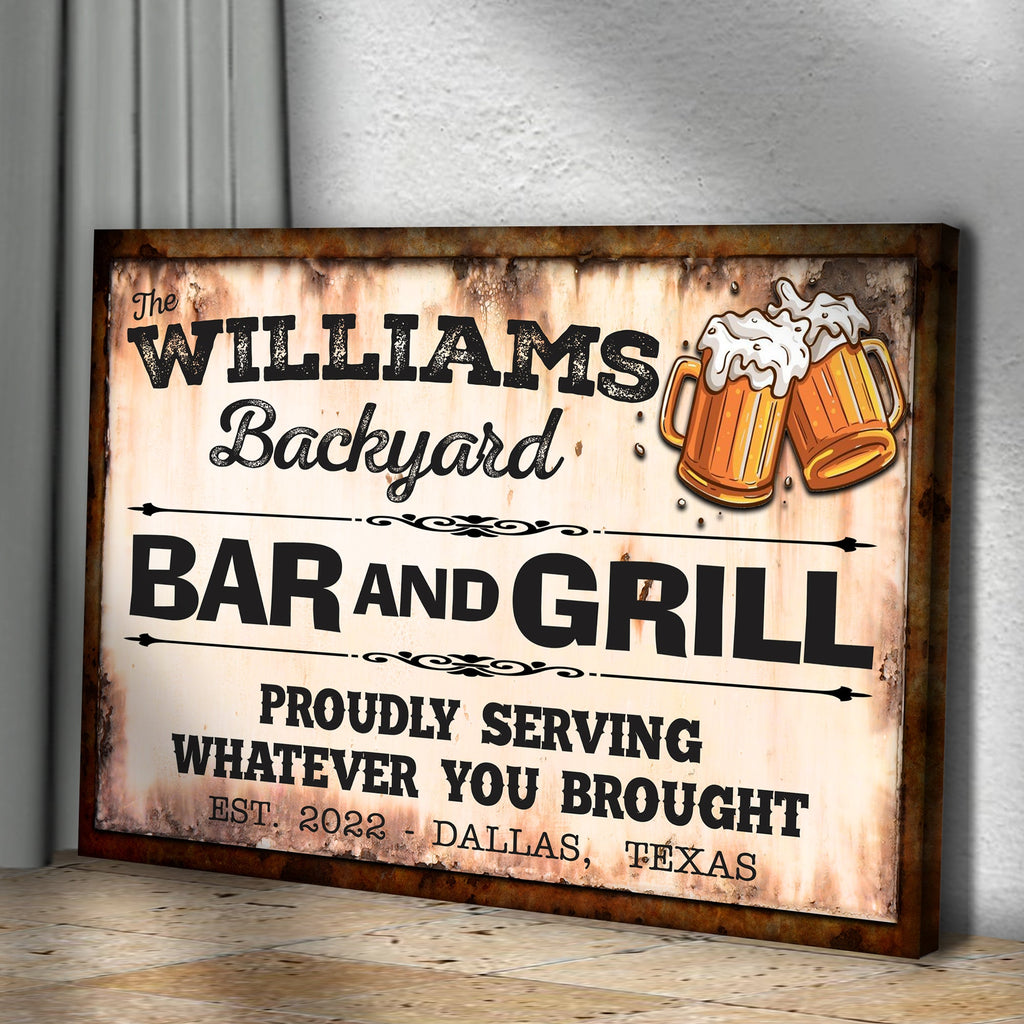 Backyard Bar & Grill Sign IX