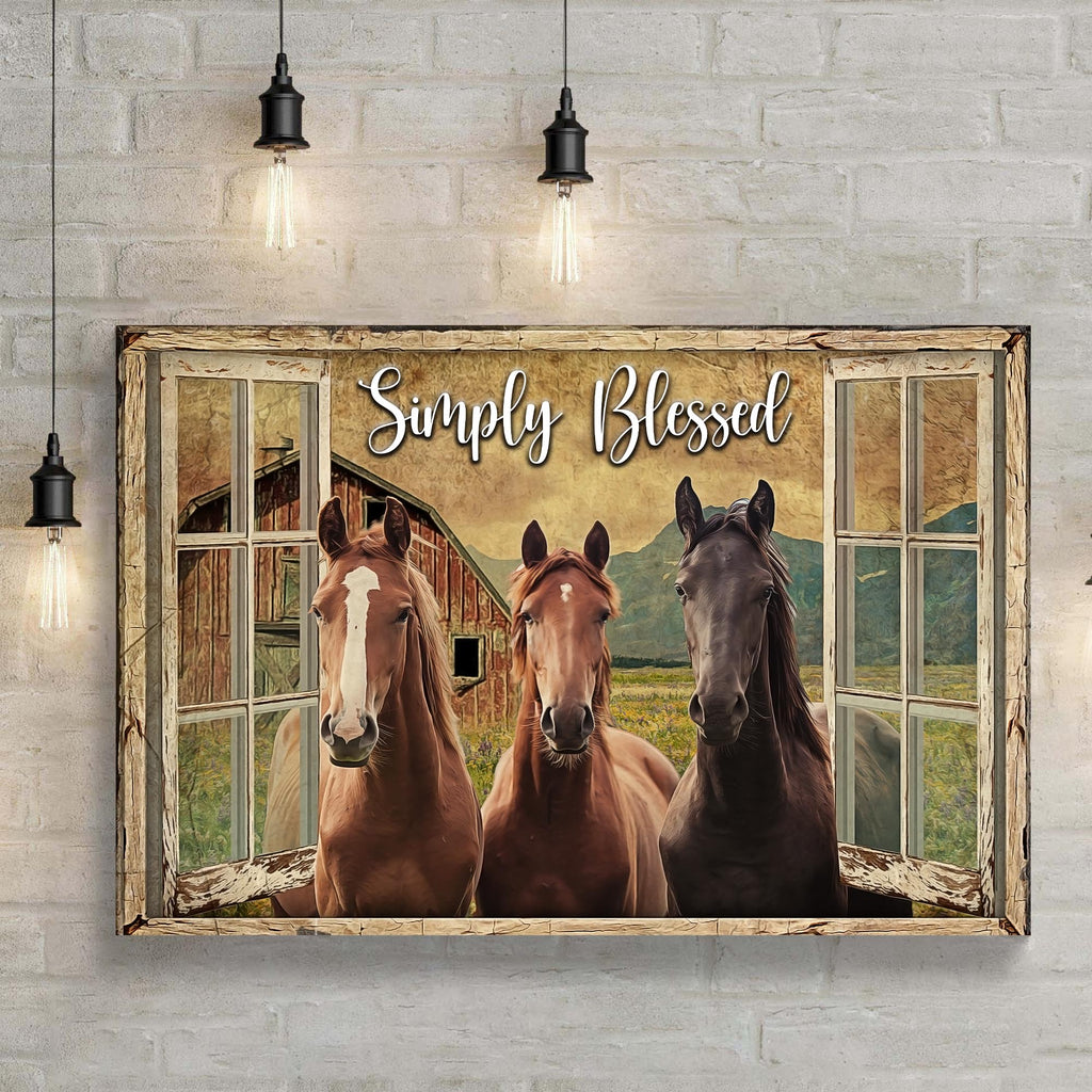 Simply Blessed Amazing Horse Farm Sign