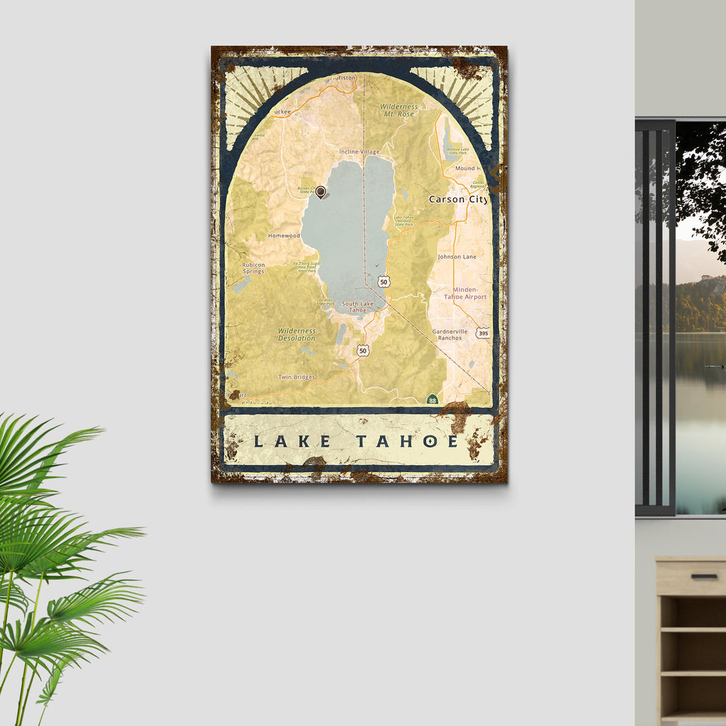 Lake Map Portrait Sign